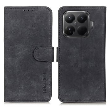 Чохол-книжка KHAZNEH з матовою фактурою Cowhide та магнітним хлястиком на Xiaomi 15T Pro 5G Global - чорний