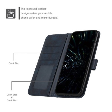 Чехол-книжка Stitching Calf Texture для Samsung Galaxy A55 - синий