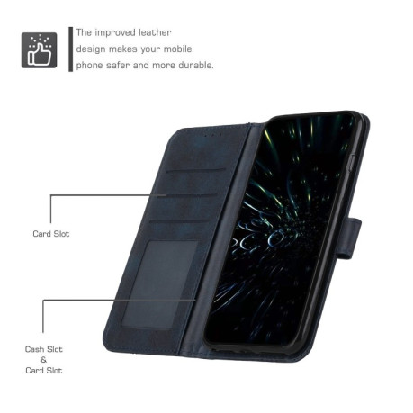 Чохол-книжка Stitching Calf Texture для Vivo Y76/Y76s - синій