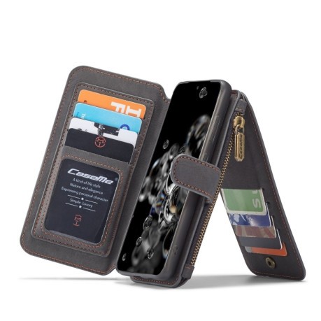 Кожаный чехол-кошелек CaseMe на Samsung Galaxy S20 Plus - черный