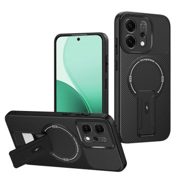 Протиударний чохол Carbon Fiber Texture (MagSafe) на OPPO Reno14 5G Global — чорний