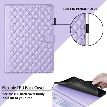 Чохол-книжка Rhombus Lattice Leather для Xiaomi Pad 7/7 Pro - фіолетовий