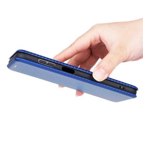 Чехол-книжка Carbon Fiber Texture для Samsung Galaxy M14 5G - синий