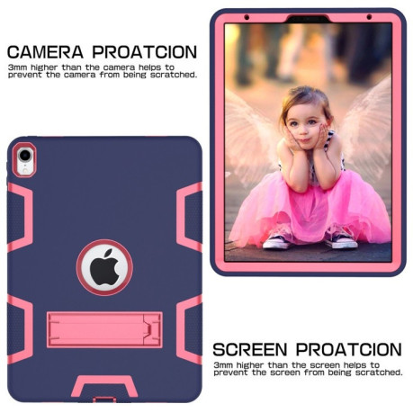 Противоударный чехол с подставкой Robot Detachable для iPad Pro 11 inch 2018-сине-розовый