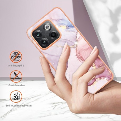 Противоударный чехол Electroplating IMD для  OnePlus 10T 5G / Ace Pro - розовое золото