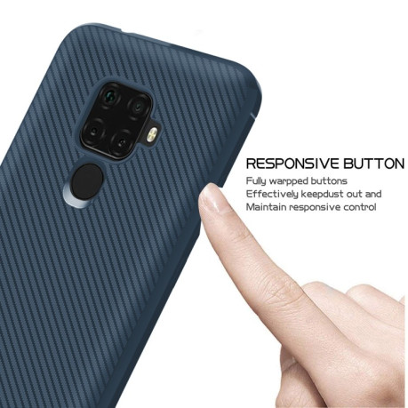 Противоударный чехол Carbon Fiber Texture на Xiaomi Redmi Note 10s - синий