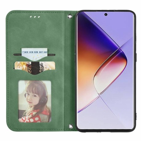 Чохол-книжка Retro Skin Feel Business Magnetic для Infinix Note 40 Pro  4G - зелений