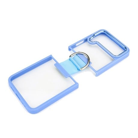 Противоударный чехол Shield with Ring для Samsung Galaxy Flip4 - синий