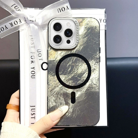 Чехол Tinfoil Texture MagSafe PC для  iPhone 16 Pro Max - черный