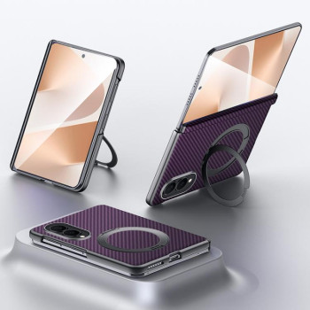 Чохол Sulada Kevlar з MagSafe-тримачем на Samsung Galaxy Fold8 5G — фіолетовий
