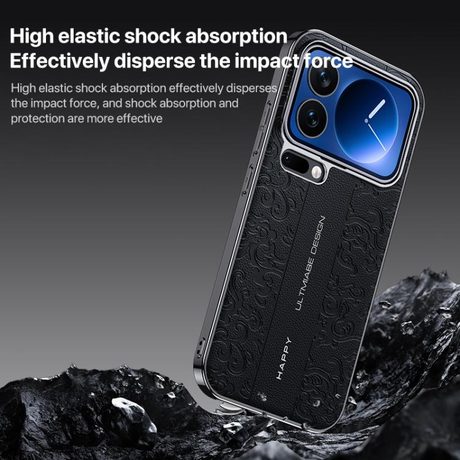 Чохол Cloud Dragon Pattern Plain Leather з візерунком дракона на Xiaomi 17 Pro — золотий