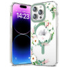 Чехол противоударный with Magsafe Magnetic Shockproof для iPhone 15 Pro - White Pink Rose