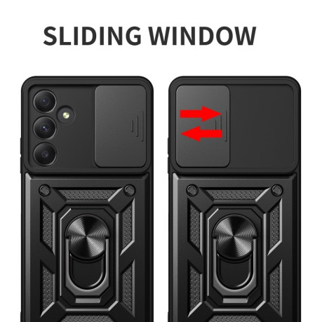 Противоударный чехол Sliding Camshield для Samsung Galaxy A35 5G - черный