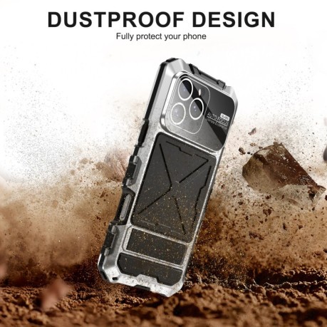 Противоударный чехол R-JUST Life Waterproof для iPhone 16 Pro Max - серебристый