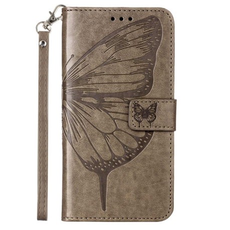 Чехол-книжка Embossed Butterfly для iPhone 14 - серый