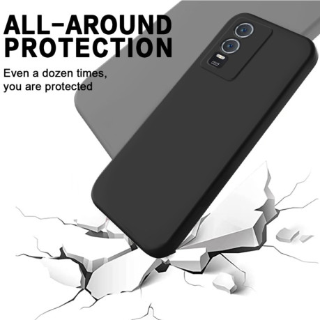 Силіконовий чохол Solid Color Liquid Silicone на Vivo Y76 5G/Y76s - чорний
