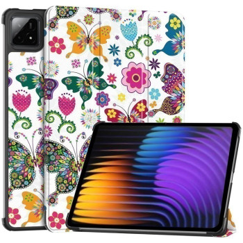 Чехол-книжка Custer Painted 3-Fold Stand Leather Smart для Xiaomi Pad 7 / 7 Pro - Butterfly