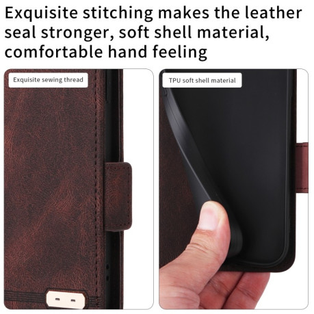 Чехол-книжка Magnetic Clasp Flip  для Samsung Galaxy A53 5G - коричневый