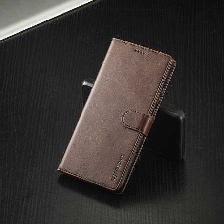 Чехол книжка LCIMEEKE Calf Texture на Xiaomi 14T - кофейный