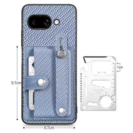 Противоударный чехол Wristband Kickstand Card для  Google Pixel 9a - синий