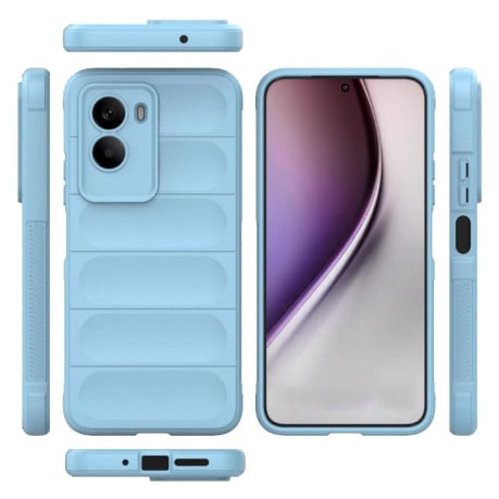 Силиконовый чехол Magic Flannel на Xiaomi Poco M7 4G 169mm - голубой
