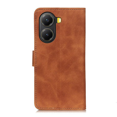 Чехол-книжка KHAZNEH Cowhide Texture на Xiaomi Poco X7 Pro - коричневый
