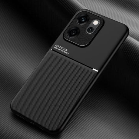 Противоударный чехол Tilt Strip Grain на OPPO Reno14 F 5G - черный