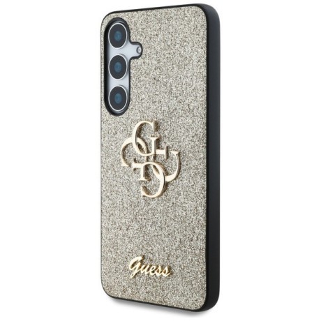 Оригінальний чохол Guess Big 4G Metal Logo Fixed Glitter для Samsung Galaxy S25 Plus - Gold
