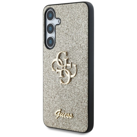 Оригінальний чохол Guess Big 4G Metal Logo Fixed Glitter для Samsung Galaxy S25 - Gold
