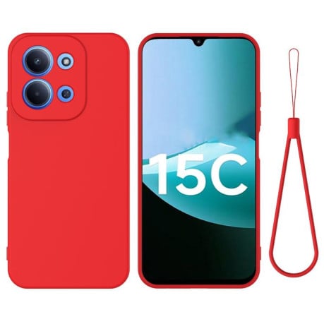 Силіконовий чохол Solid Color Liquid Silicone на Xiaomi Redmi 15C 4G / 5G 173.1mm - червоний