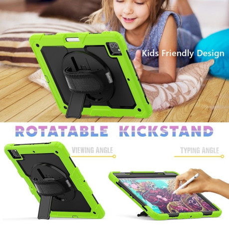 Противоударный чехол Silicone with Holder для iPad Pro 13 2024 - желто-зеленый