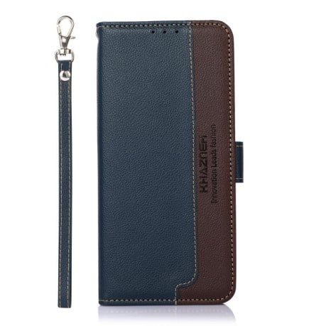 Чехол-книжка KHAZNEH Litchi Texture для Xiaomi Redmi Note 14 4G 164.84mm - синий