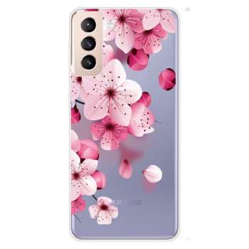 Чехол Painted Pattern для Samsung Galaxy S22 5G - Cherry Blossoms