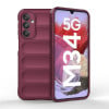 Силиконовый чехол Magic Flannel для Samsung Galaxy M34 5G India - винно-красный