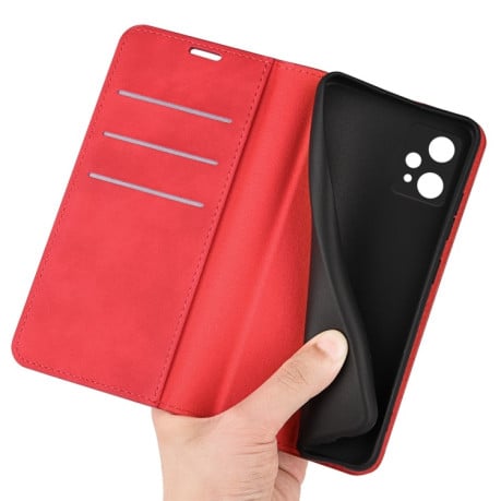 Чехол-книжка Retro Skin Feel Business Magnetic на Realme 9 Pro Plus/ Realme 9 4G - красный