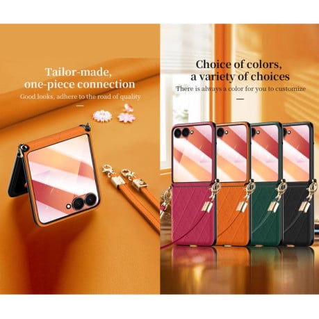 Чохол SULADA Elegant Rhombic Texture на Samsung Galaxy Filp 7 - чорний