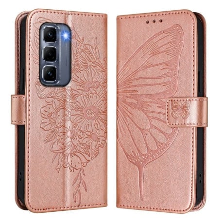 Чехол-книжка Embossed Butterfly для Infinix Hot 50 Pro+ 4G - золото
