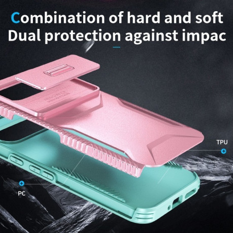 Протиударний чохол Sliding Camshield для Google Pixel 9 Pro XL - Pink + Grey Green