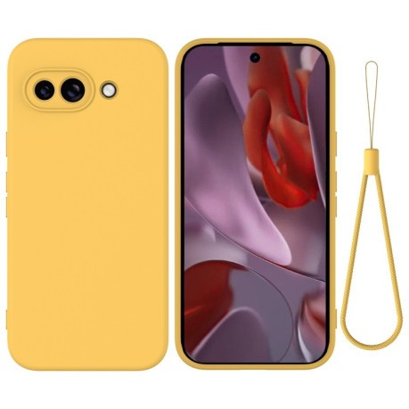 Силиконовый чехол Solid Color Liquid Silicone на Google Pixel 9a - желтый