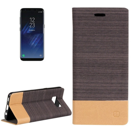 Чехол-книжка Canvas Pattern Black на Samsung Galaxy S8-коричневый