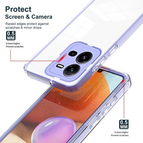 Противоударный чехол Clear Color Frame для Vivo V25 5G / V25e 4G - фиолетовый