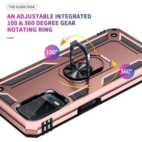 Противоударный чехол 360 Degree Rotating Holder на OPPO A54 4G - розовое золото
