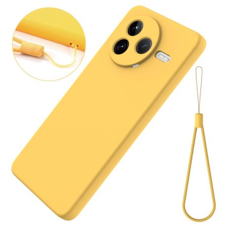 Силиконовый чехол Solid Color Liquid Silicone на Xiaomi Poco F7 Pro - желтый