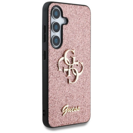 Оригінальний чохол Guess Fixed Glitter Big 4G Metal Logo для Samsung Galaxy S25 Plus - Pink