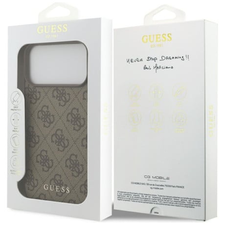 Оригинальный чехол Guess 4G Classic на iPhone 17 Pro Max - Brown