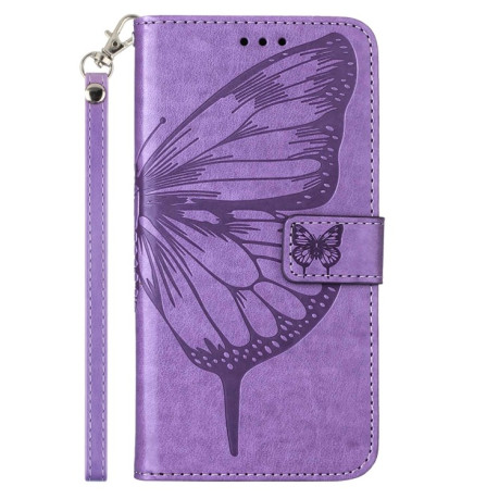 Чехол-книжка Embossed Butterfly для iPhone 14 Pro Max - светло-фиолетовый