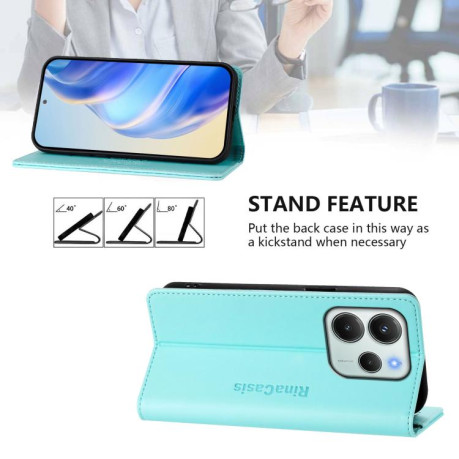 Чохол-книжка RC01 Dual-Folded Magnetic Suction RFID Leather на Xiaomi Redmi Note 14 4G 164.84mm - зелений