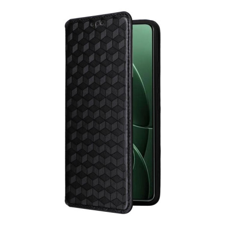 Чехол-книжка Cubic Grid Calf Texture для Xiaomi Poco F7 Pro / F7 Ultra - черный