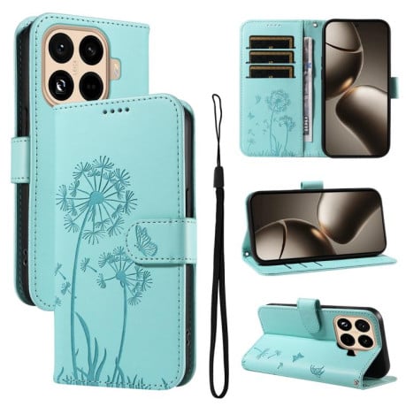 Чехол-книжка Dandelion Embossed Pattern Flip Leather на Xiaomi 15T Pro 5G - зеленый