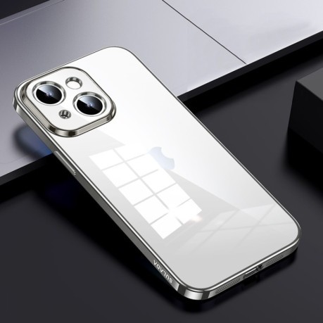 Чехол SULADA Shine Through Series Plating TPU на iPhone 15 Plus - серый